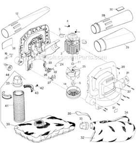 Page A Diagram and Parts List for BV2000 Type 5 Black and Decker Leaf Blower / Vacuum